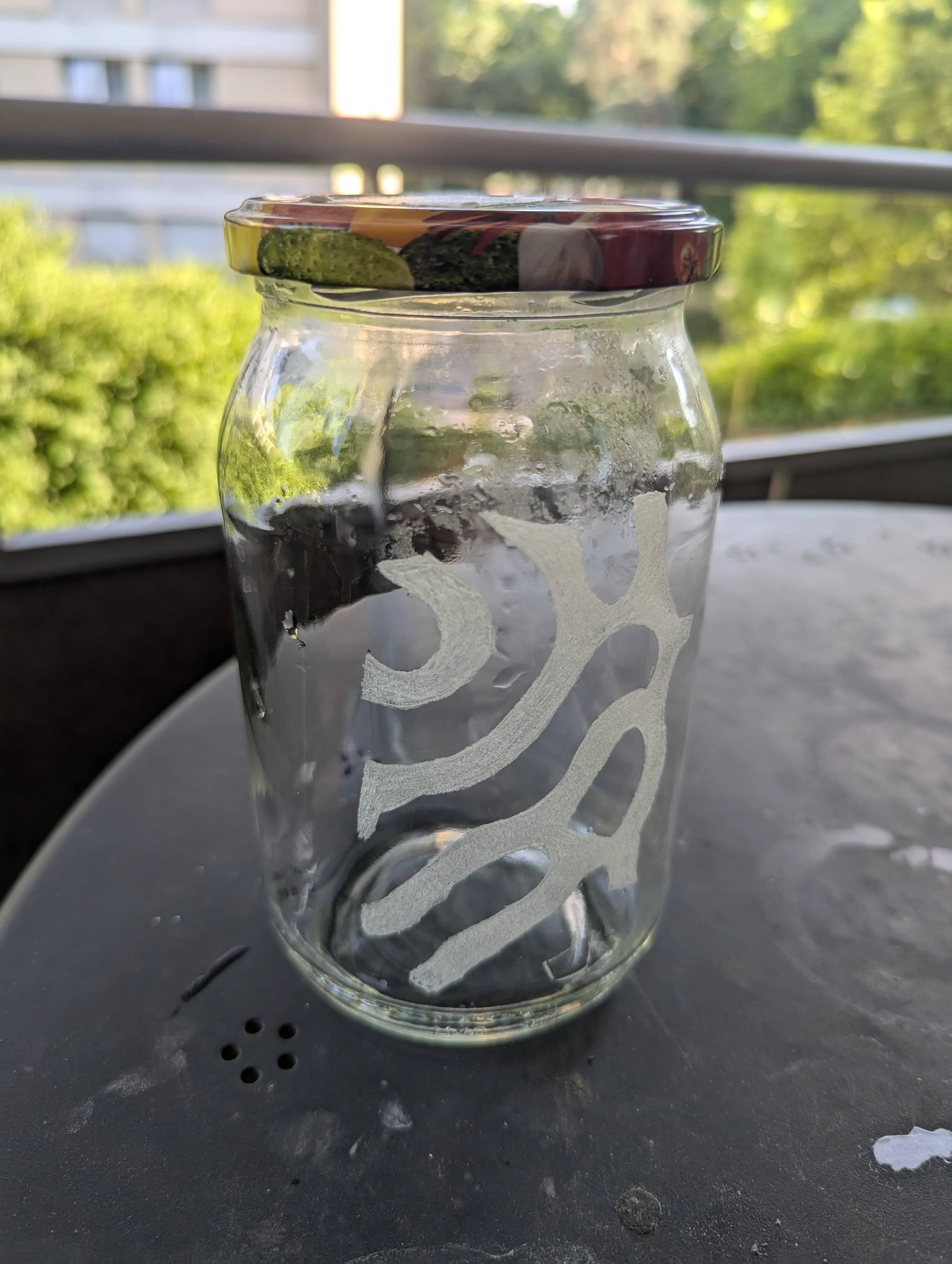 finished glass jar